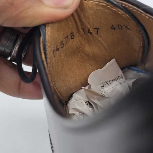 Fratelli Rosetti Shoe Size 40.5 Men's 7.5 Leather Oxfords Black - Picture 3 of 11